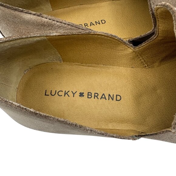 Lucky Brand Womens  Size 8.5 M Tan Suede Mahzan Slip-On Shoes - Picture 3 of 8